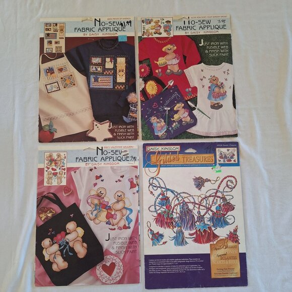Daisy Kingdom Other - 4 Vintage Daisy Kingdom No-Sew Fabric Appliqué & Transfer Lot America Garden Lot